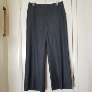 CLASSIQUES ENTIER ATELIER gray wool cashmere blend flat front wide leg trousers